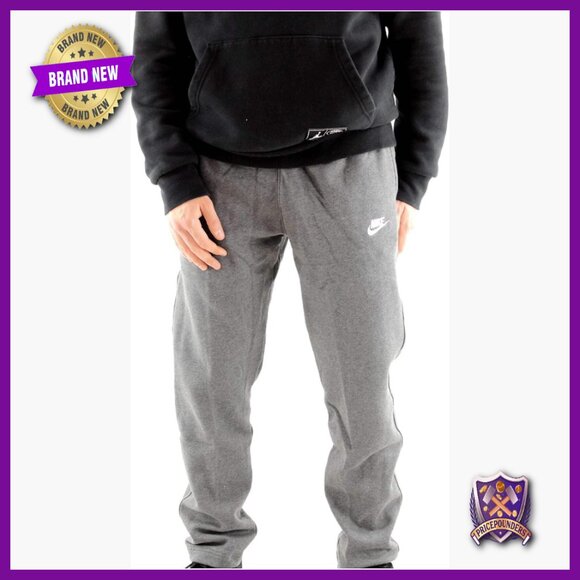 Men's Medium Fleece Sweatpants with Open Hem and Drawcord Waist